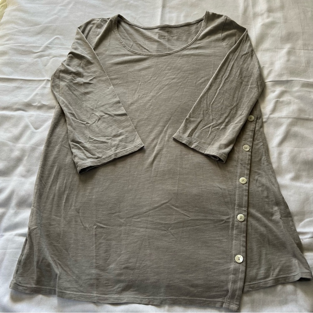 J Jill Pure‎ Jill  Asymmetric-Button Tunic 3/4 sleeves
